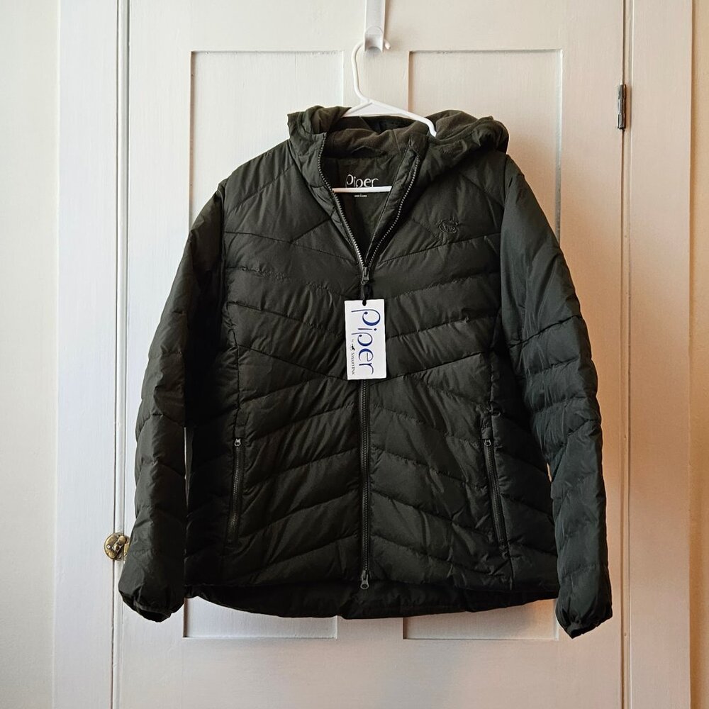 Piper by Smartpak Hooded Down Jacket in Olive Green | Women's XL | NWT